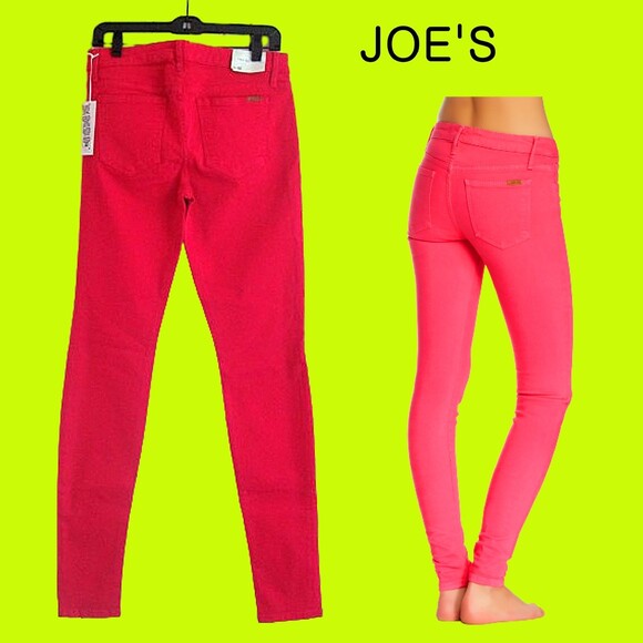 JOE'S NEW CERISE THE SKINNY Red-Hot Pink Jean 30 - Picture 8 of 12